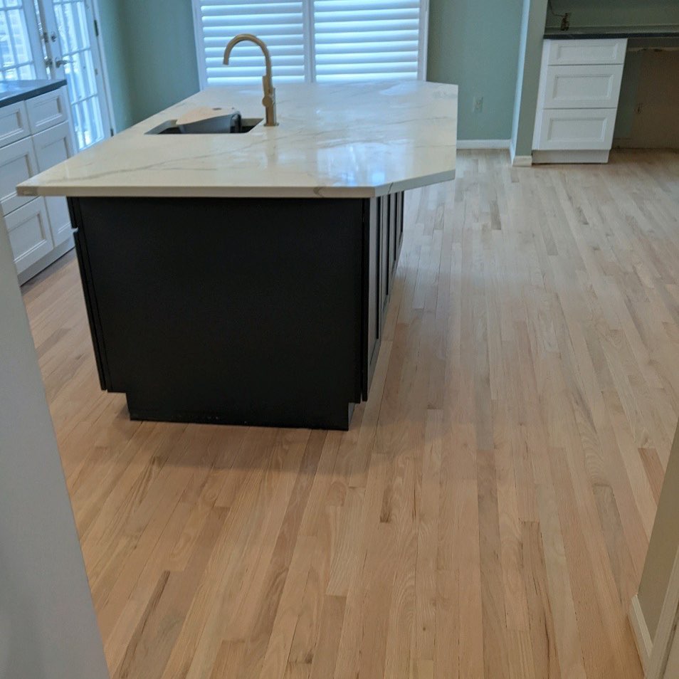 Modern kitchen with white oak floors