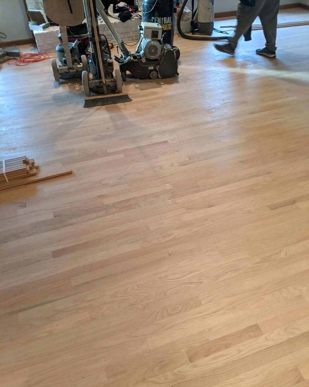 Sanded hardwood flooring